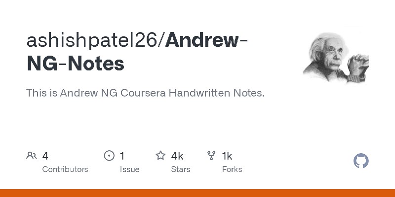 GitHub - ashishpatel26/Andrew-NG-Notes: This is Andrew NG Coursera Handwritten Notes.