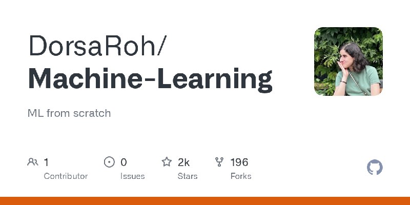 GitHub - DorsaRoh/Machine-Learning: ML from scratch