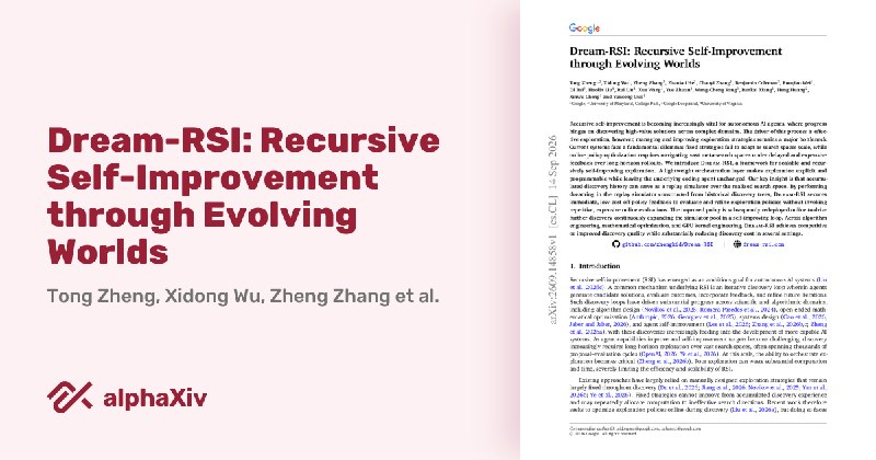 Dream-RSI: Recursive Self-Improvement through Evolving Worlds